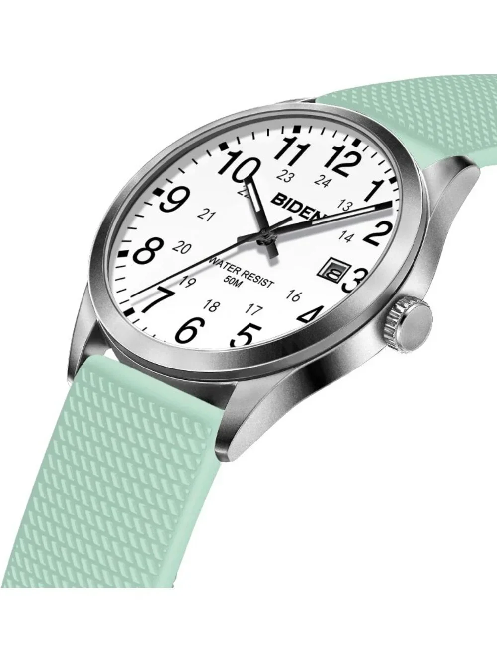Men's Green White Analog Unisex Medical Professionals Waterproof Nurse Watch